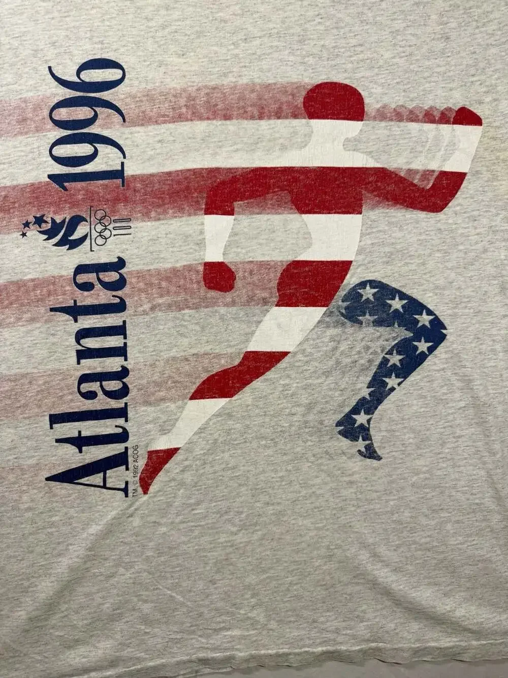 Vintage 1992 Atlanta Olympic Coca Cola Champion USA T Shirt XL Made USA Gray - Picture 3 of 14
